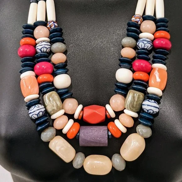 CHICO'S Beaded Chunky Multi-Strand Necklace - Picture 2 of 4